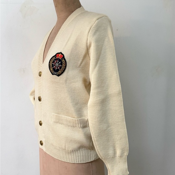vintage deadstock ARMOR-LUX cream wool cardigan made in France SMALL - Picture 4 of 10